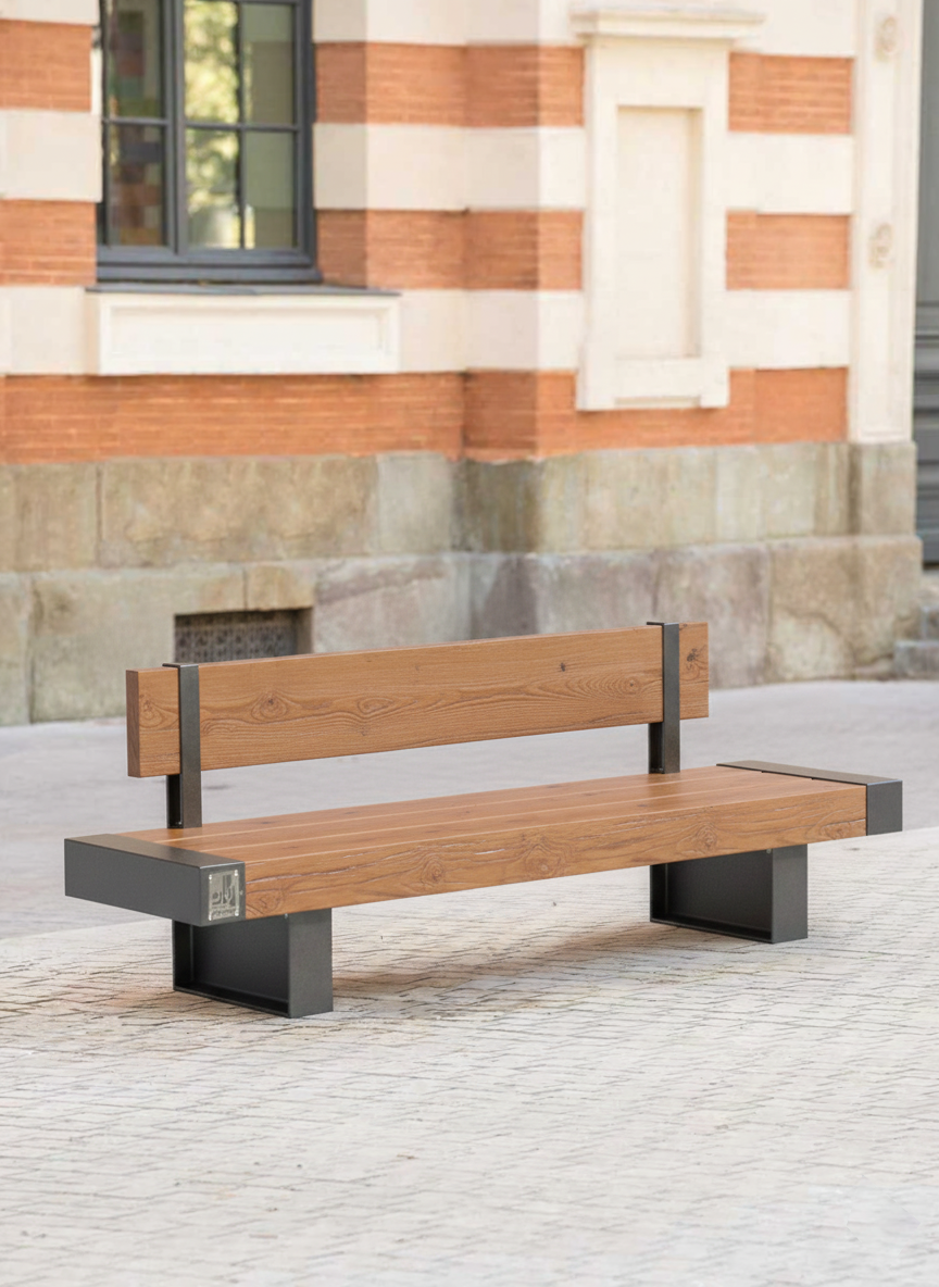 Tar Bench with Backrest